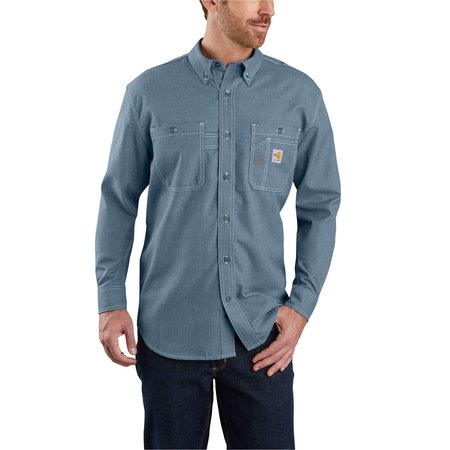 CARHARTT Flame Resistant Force Loose Fit Lightweight Long-Sleeve Shirt, Steel Blue, XL, REG 104138-437XLREG